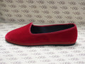 Friulana in velluto cotone rosso con gros rosso e fodera nera
