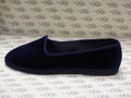 Friulana in velluto cotone blu con gros blu e fodera nera