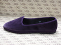 Friulana in velluto cotone viola con gros viola e fodera nera