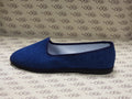 Friulana in jeans con gros blu e fodera bianca