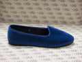 Friulana in velluto cotone bluette con gros bluette e fodera nera