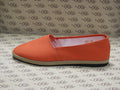 Espadrillas in tessuto olona arancione con fodera bianca