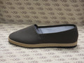 Espadrillas in tessuto olona marrone con fodera bianca