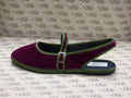 Chanellina in velluto cotone fucsia con gros verde salvia e fodera nera