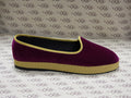Friulana in velluto cotone fucsia con gros e plateau senape e fodera nera