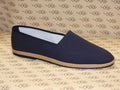 Espadrillas in tessuto olona blu con fodera bianca