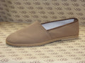 Espadrillas in tessuto olona beige con fodera bianca